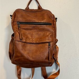 Brown Leather Backpack